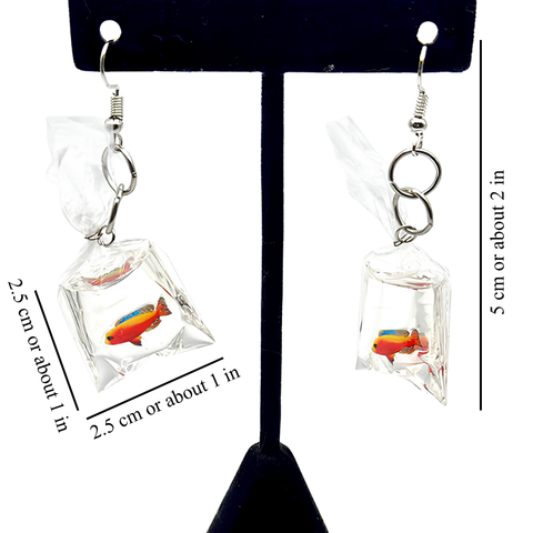 FISH IN BAG EARRINGS (PAIR)