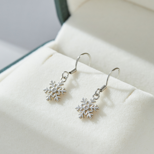 SNOWFLAKE DANGLE EARRINGS (PAIR)