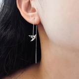 ORIGAMI CRANE THREADER EARRINGS (PAIR)