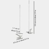 ORIGAMI CRANE THREADER EARRINGS (PAIR)