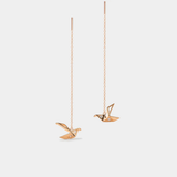 ORIGAMI CRANE THREADER EARRINGS (PAIR)