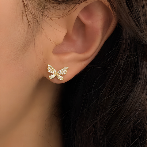 BUTTERFLY CHAIN EARRINGS (PAIR)