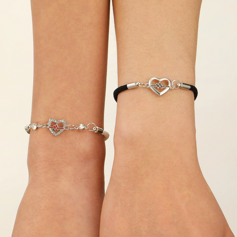 COUPLE HEART BRACELETS (ADJUSTABLE)