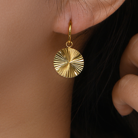 SUN DROP HOOP EARRINGS (PAIR)
