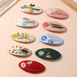 FLORAL EMBROIDERED HAIR CLIP
