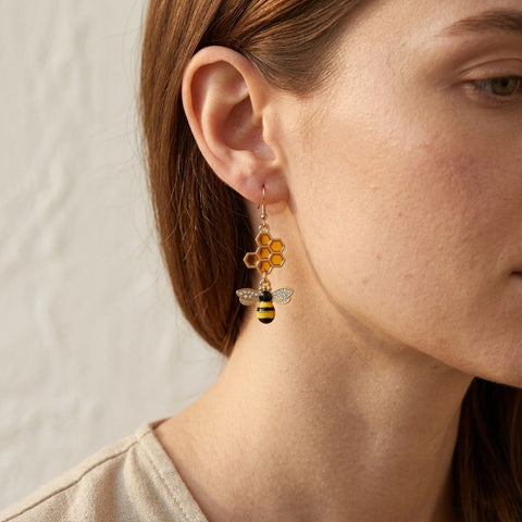 HONEYCOMB EARRINGS (PAIR)