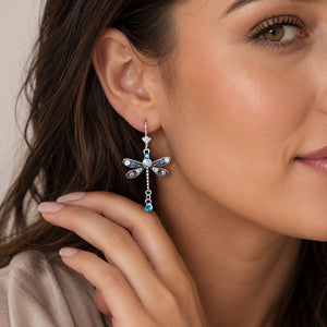 BLUE DRAGONFLY EARRINGS (PAIR)
