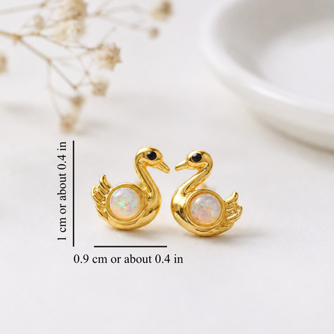 SWAN OPAL EARRINGS (PAIR)