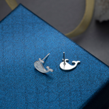 SILVER WHALE EARRINGS (PAIR)
