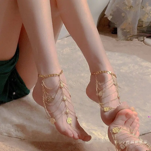 LAYERED TASSEL FOOT CHAIN