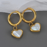 HEARTSTONE HUGGIE EARRINGS (PAIR)