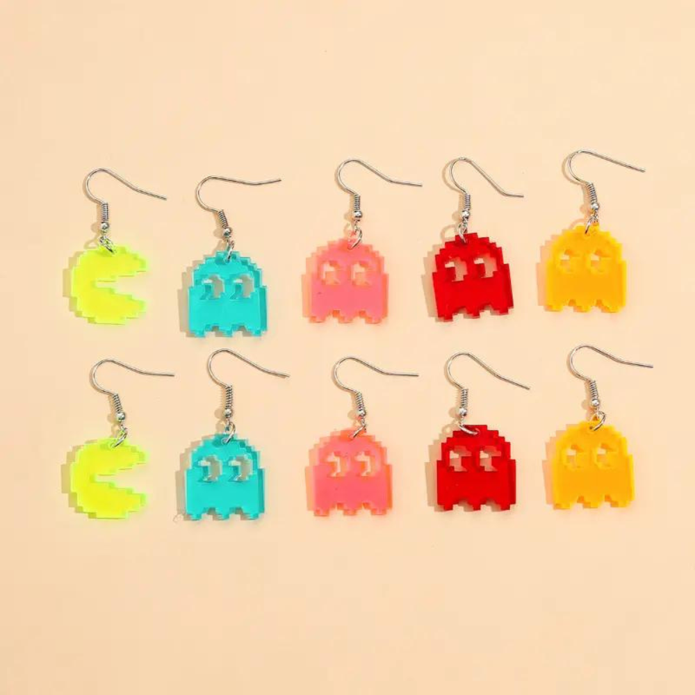 PACMAN EARRINGS (5 PAIRS)