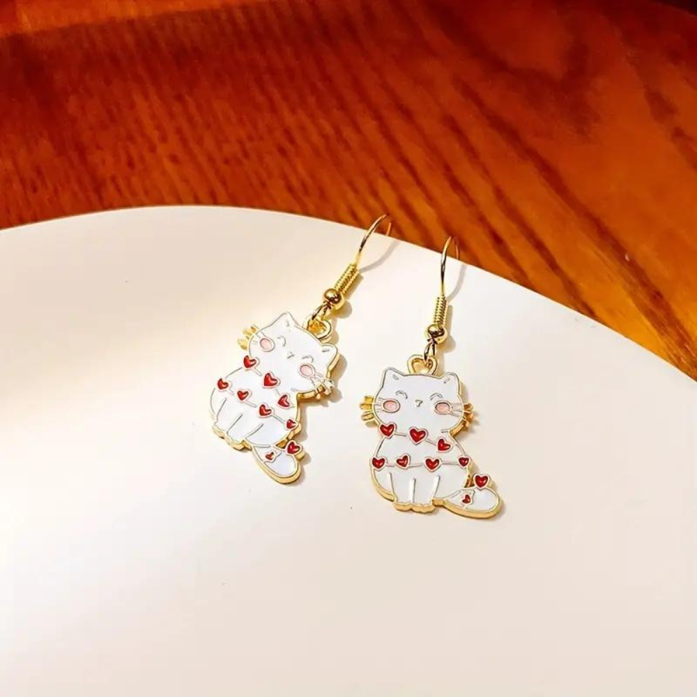 LOVE CAT EARRINGS (PAIR)