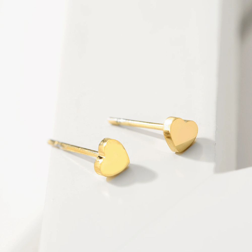 MINIMAL HEART EARRINGS (PAIR)