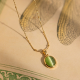 JADE OVAL PENDANT NECKLACE