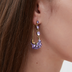 PURPLE BLOSSOM EARRINGS (PAIR)