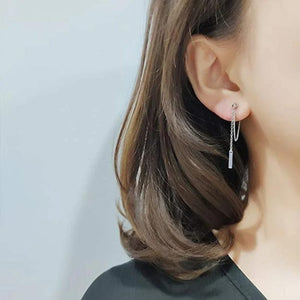 DOUBLE CHAIN DRAPE EARRINGS (PAIR)