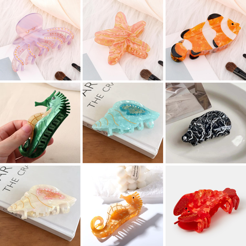 SEA ANIMALS HAIR CLIPS