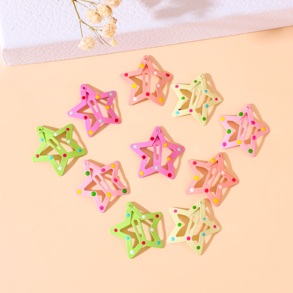 COLORFUL STAR HAIRPINS (Set of 5 Pairs)