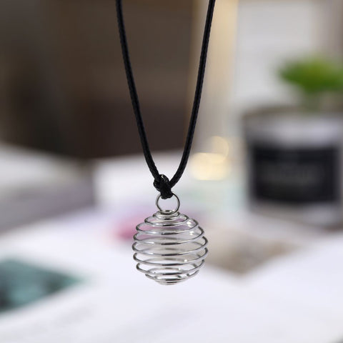 SPIRAL CAGE PENDANT NECKLACES