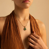 JADE OVAL PENDANT NECKLACE