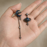 ASYMMETRIC MOON PLANET EARRINGS (PAIR)