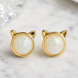 GOLD MINI CATS STUDS (PAIR)