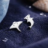MISMATCHED MANTA-SHARK EARRINGS (PAIR)