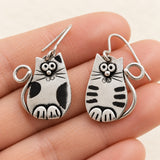 SILVER CAT EARRINGS (PAIR)