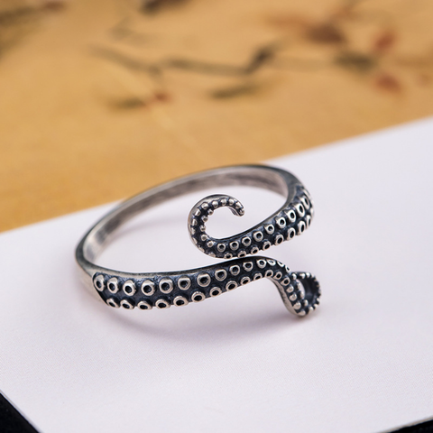 SILVER OCTOPUS RING (ADJUSTABLE)