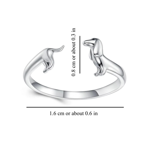 DAINTY DACHSHUND RING (ADJUSTABLE)