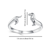 DAINTY DACHSHUND RING (ADJUSTABLE)