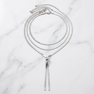 LONG Y HERRINGBONE NECKLACE