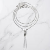 LONG Y HERRINGBONE NECKLACE