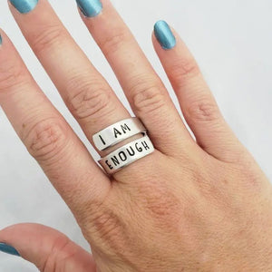 "I AM ENOUGH" RING (ADJUSTABLE)