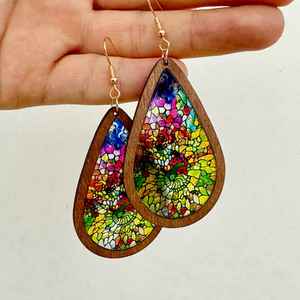 MOSAIC TEARDROP EARRINGS (PAIR)
