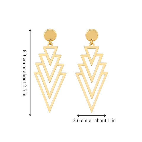 GOLD ARCHITECTURAL EARRINGS (PAIR)