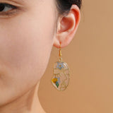ABSTRACT FLOWER FACE EARRINGS (PAIR)
