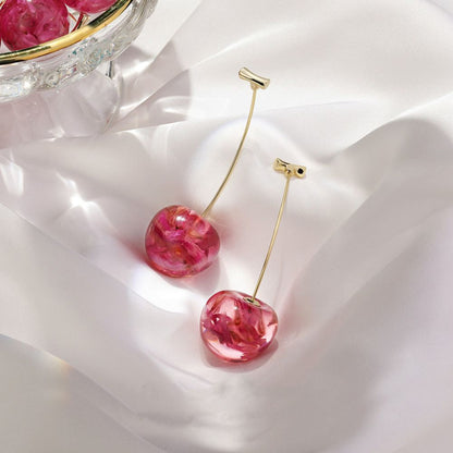 PINK CHERRY EARRINGS (PAIR)