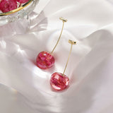 PINK CHERRY EARRINGS (PAIR)