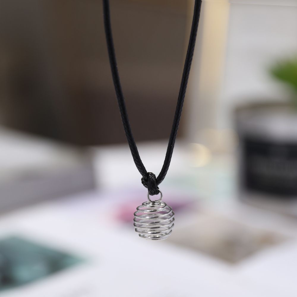 SPIRAL CAGE PENDANT NECKLACES