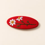 FLORAL EMBROIDERED HAIR CLIP