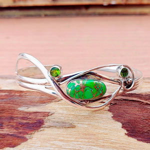 TURQUOISE WAVY BANGLE (ADJUSTABLE)