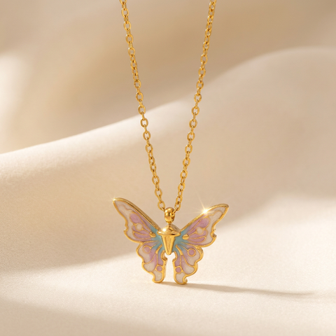 PASTEL BUTTERFLY NECKLACE