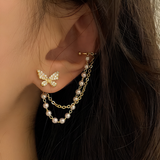 BUTTERFLY CHAIN EARRINGS (PAIR)