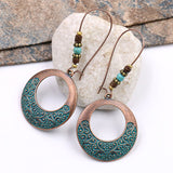 BOHO ROUND TURQUOISE EARRINGS