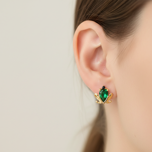 MOSS AGATE FROG EARRINGS (PAIR)