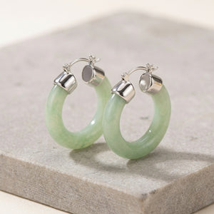 LARGE JADE HOOPS (PAIR)