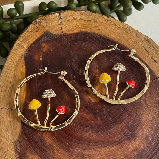 MUSHROOM HOOP EARRING (PAIR)