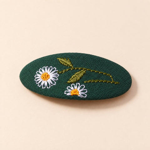 FLORAL EMBROIDERED HAIR CLIP